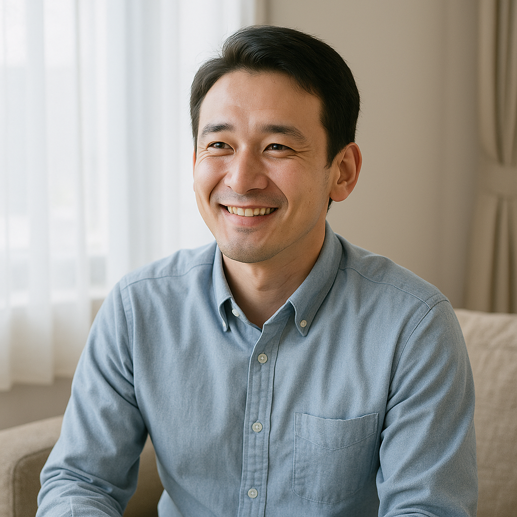 あの人に相談して良かったと思い返す男性