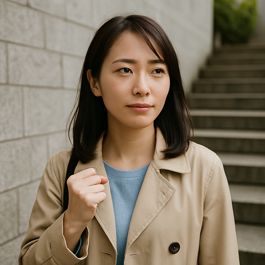 勇気を出して一歩踏み出す事に決めた女性



