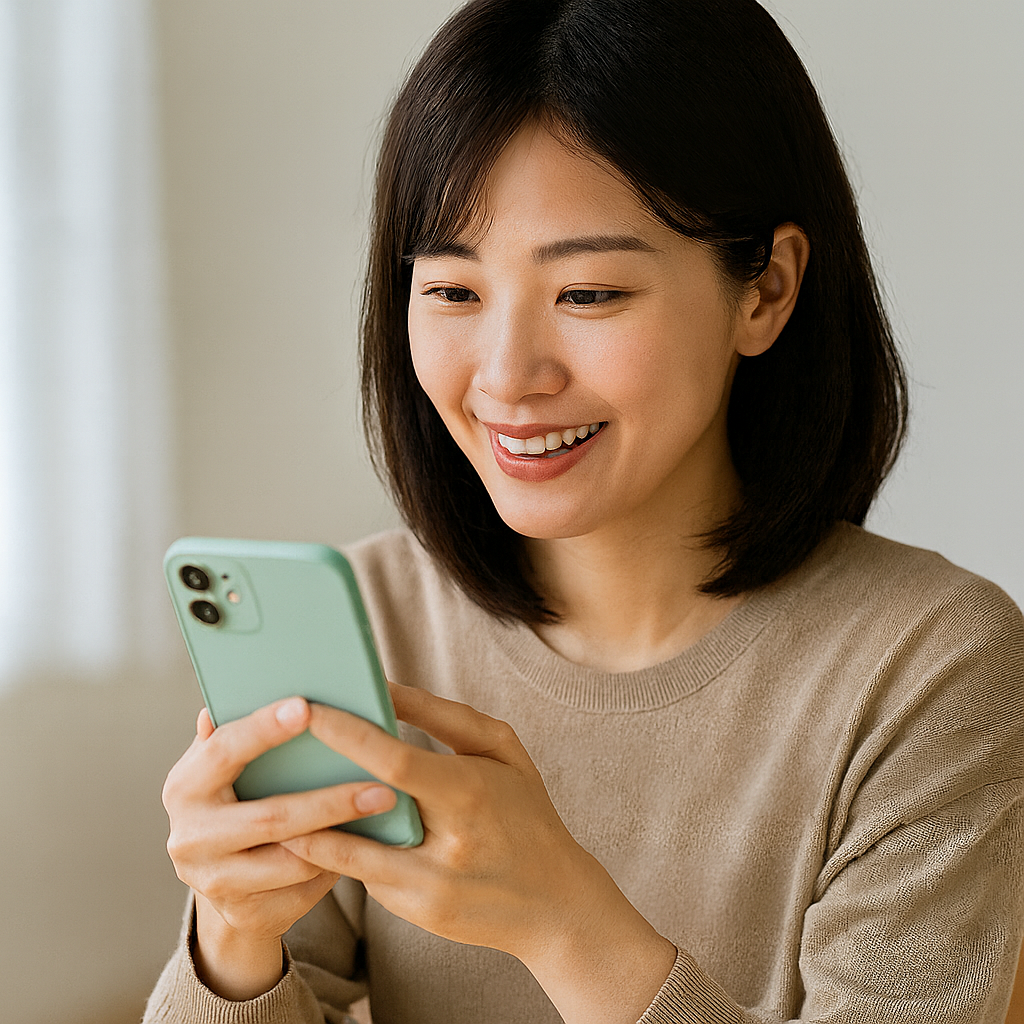 安心できる事務所とやり取りする女性