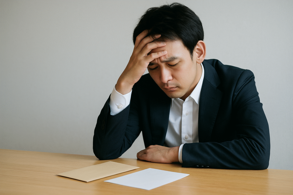 督促状に悩む男性