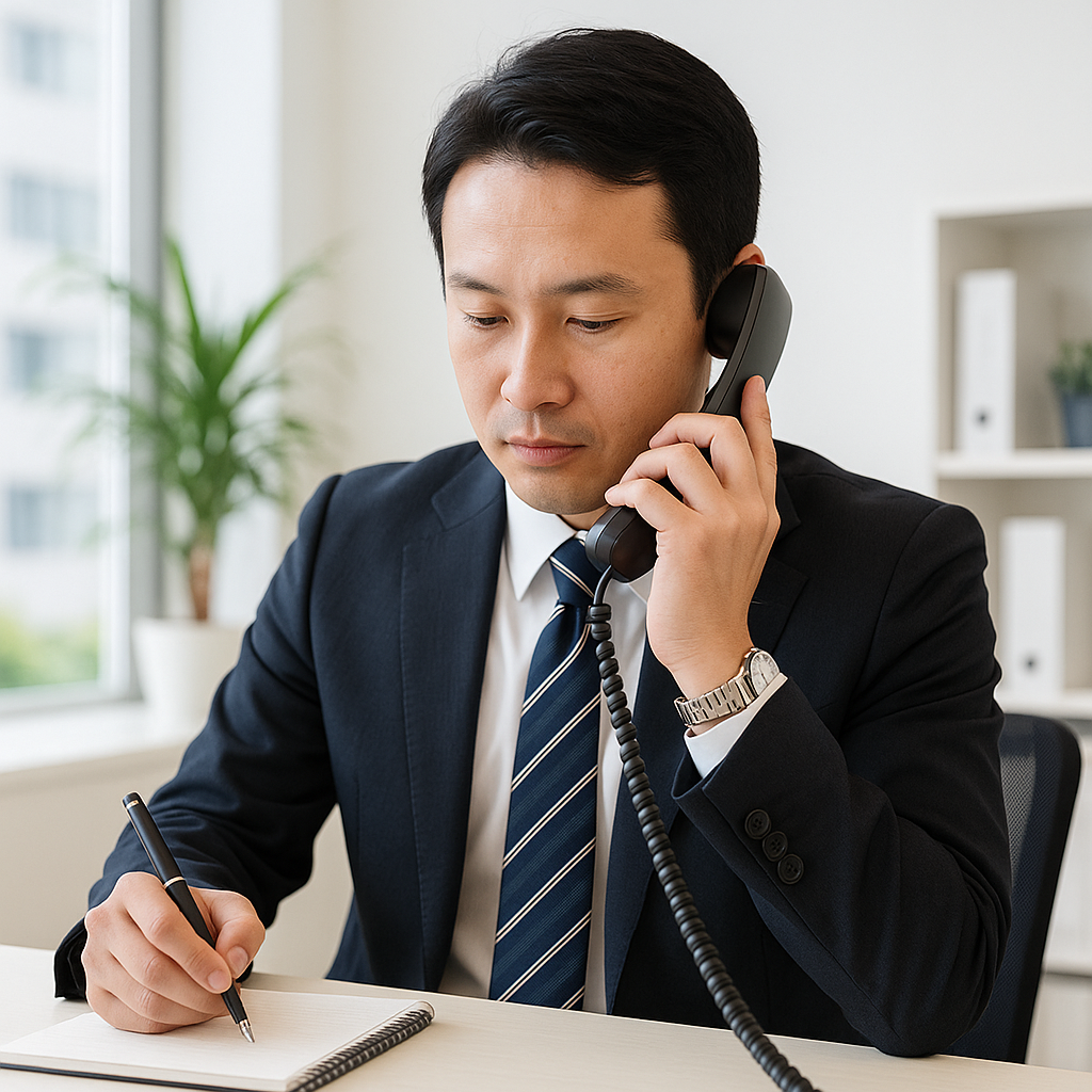 東京ロータス法律事務所で電話相談を受けるスタッフのイメージ写真