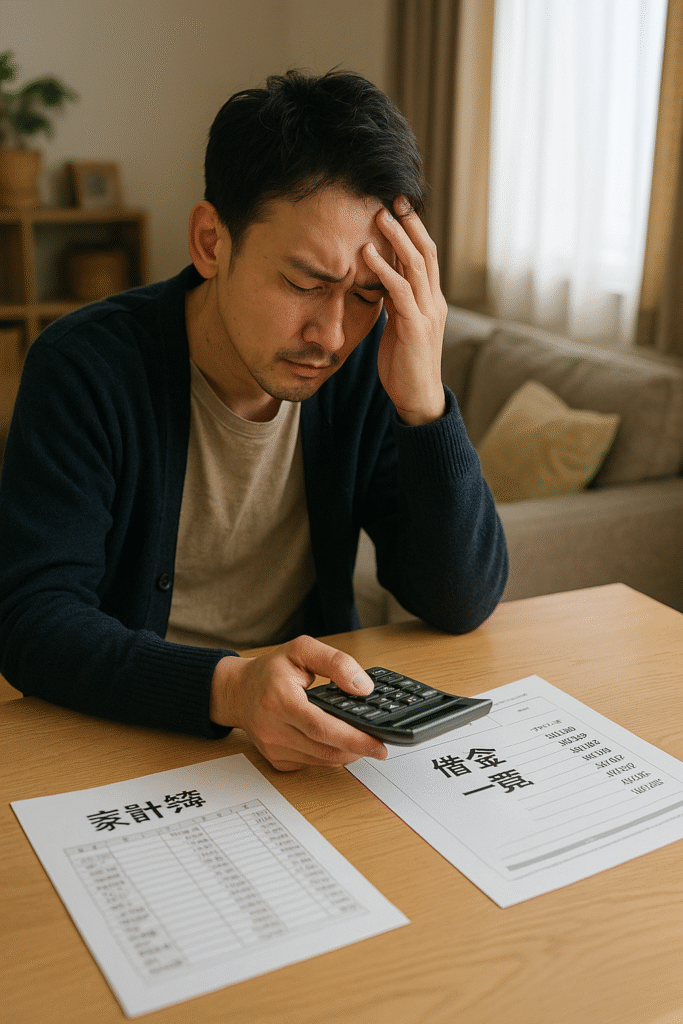 計算して現実を知り苦しむ男性