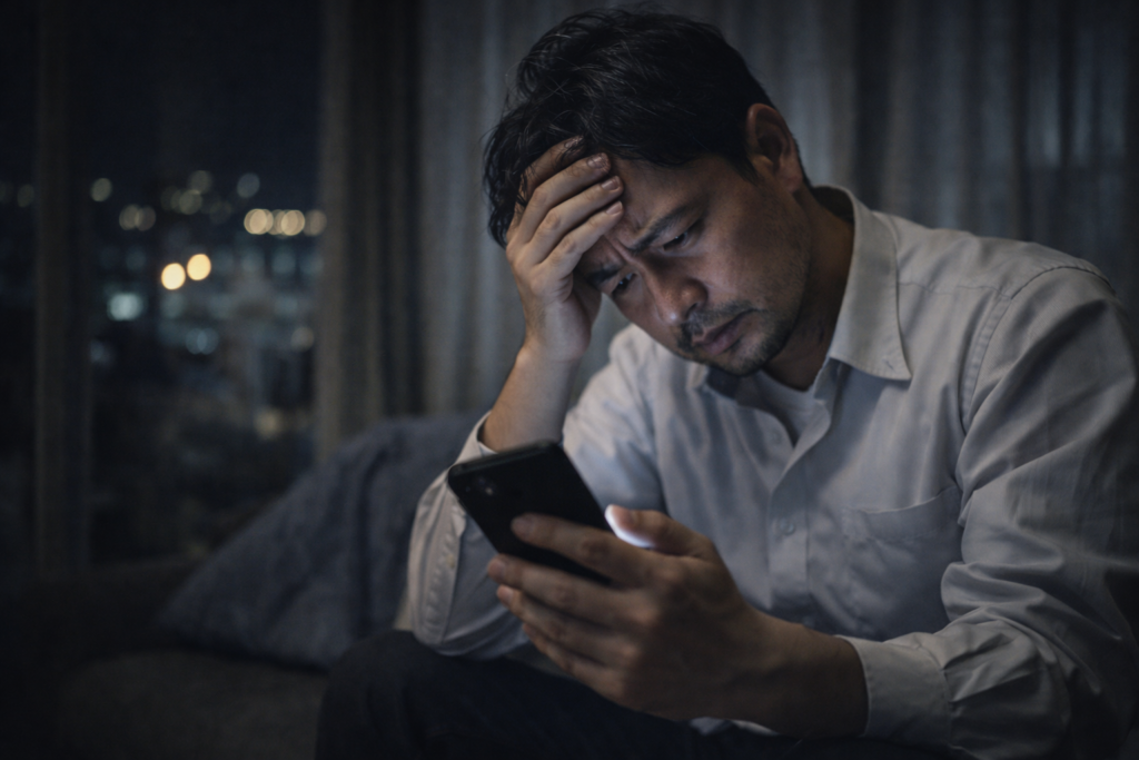 最期のチャンスに賭ける男性