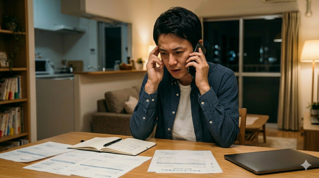 思い切って電話する男性