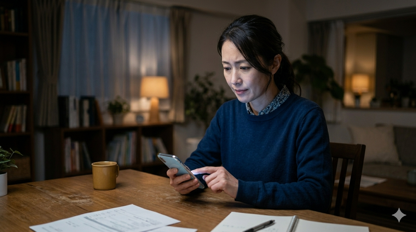 匿名で相談する女性