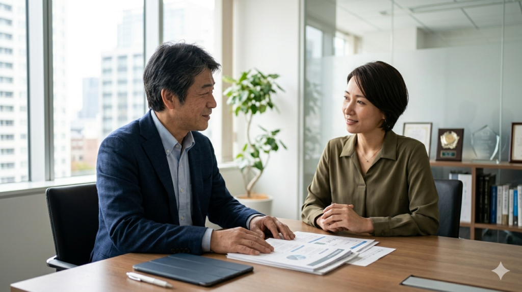 弁護士に相談する男性