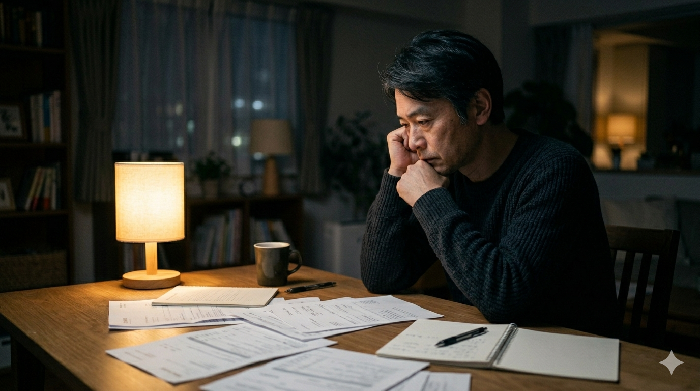 自己破産するべきなのか？悩む男性